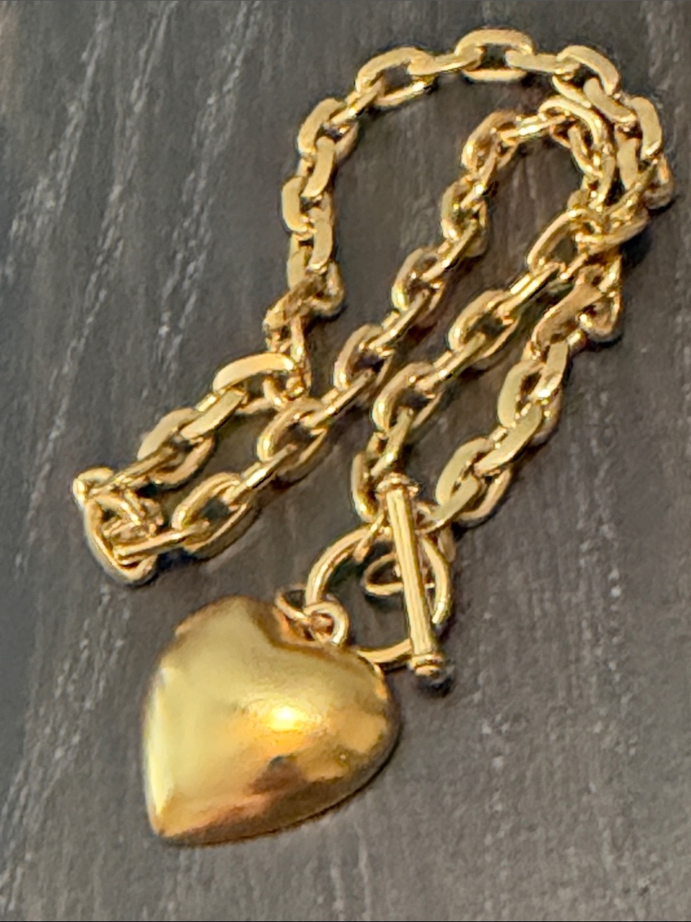 Gold-tone Heart Chain Necklace